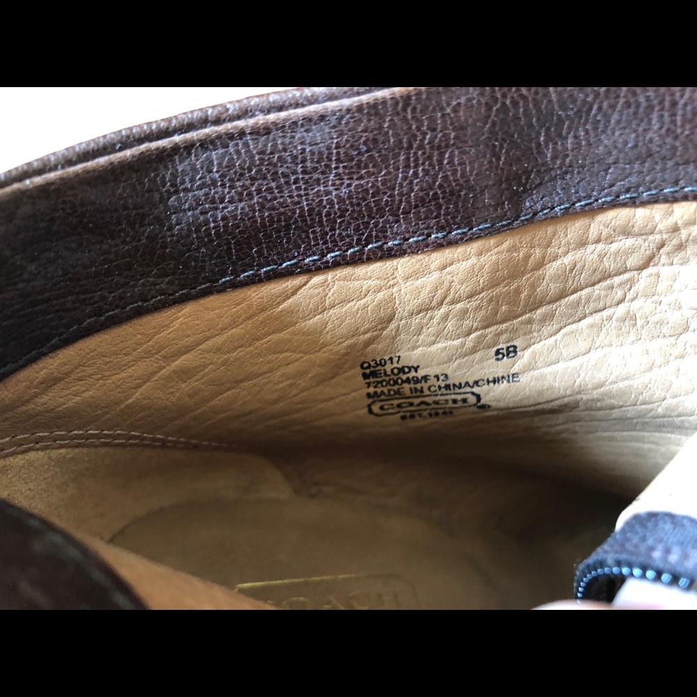 Coach brown leather wedge ankle boots!